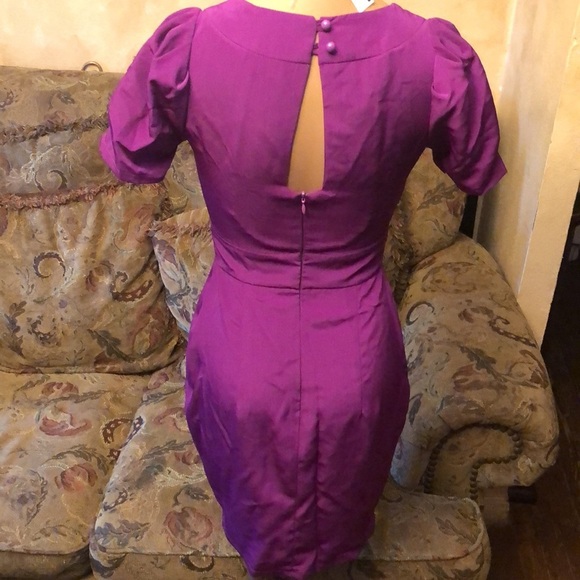 ASOS cut open back purple tulip cocktail dress - Picture 5 of 7